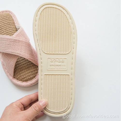 Linen Household Sandals Slippers Men Women Indoor Couple Non-slip Slides Factory